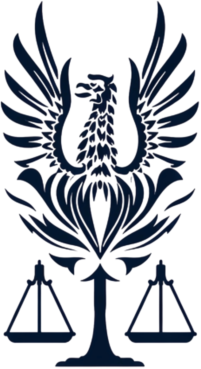 Phoenix Legal phoenix and scales of justice logo